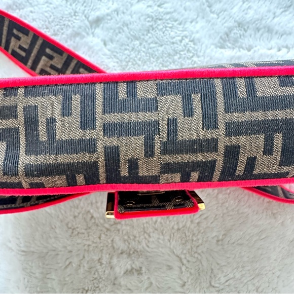 FENDI  Large Zucca Fluo Trim Baguette Bag  Authentic Retail 4500$ - Picture 11 of 12